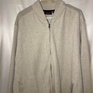Tasso Elba Beige Zip Up Sweater Size XL